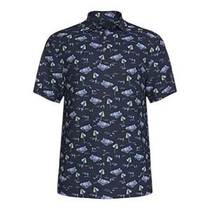 PGA Pro Tour Men's Beach Umbrella Print Golf Polo Shirt
